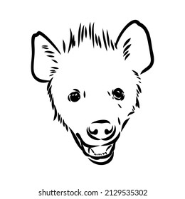 Graphical vintage sketch of hyena ,vector illustration