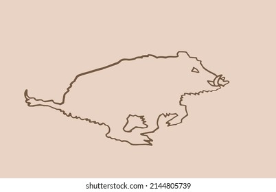 Graphical vintage sketch of wild hog pig running , lined drawing vector illustration