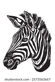 Graphical zebra on white , illustration 