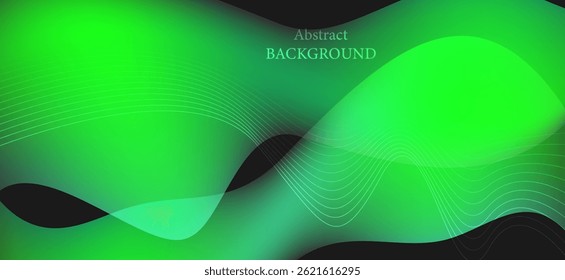 A graphically designed background image using the color green as the main color, with curves flowing in various directions, creating a sense of movement and depth.