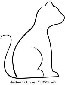 Graphically Drawn Cat Stock Vector (Royalty Free) 1310908565 | Shutterstock