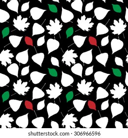 Graphically flower seamless background with a leaves