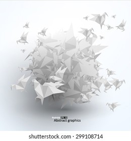 Graphics abstract origami dove accumulation