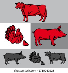 THE GRAPHICS OF ANIMALS FOR CANNED FOOD 