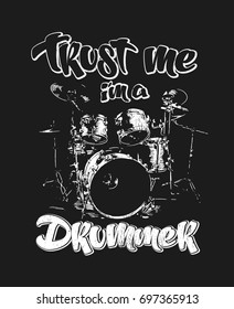 Graphics for Apparel, drummer t-shirt design vector