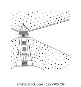 The graphics are black and white. A beacon that shines in the dark