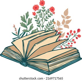 Graphics Books Flowers On White Background Stock Vector (Royalty Free ...