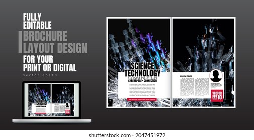 Graphics brochures design template, vector 