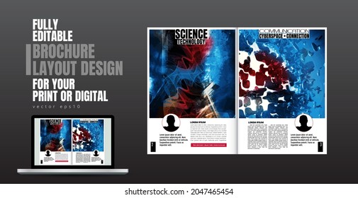 Graphics brochures design template, vector 