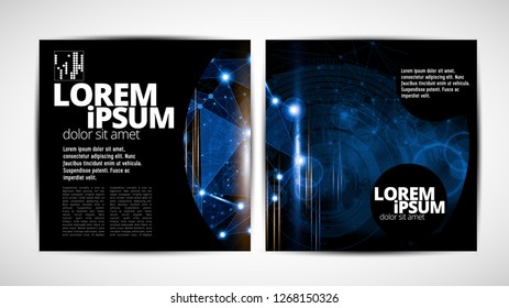 Plantillas de diseño de folletos gráficos, vector 