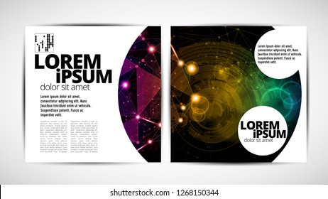 Plantillas de diseño de folletos gráficos, vector 