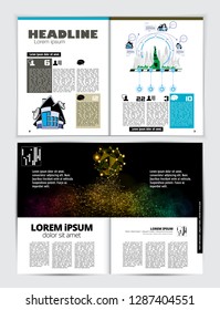 Graphics brochures design templates, vector 