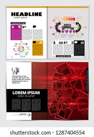 Graphics brochures design templates, vector 