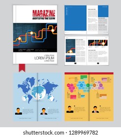 Graphics brochures design templates, vector 