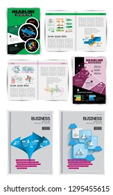 Graphics brochures design templates, vector 