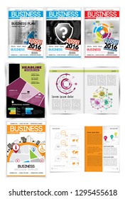 Plantillas de diseño de folletos gráficos, vector 