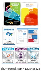 Graphics brochures design templates, vector 