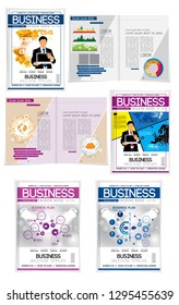 Plantillas de diseño de folletos gráficos, vector 