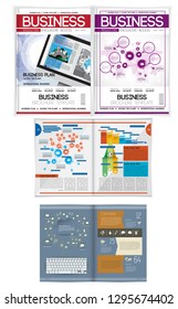 Graphics brochures design templates, vector 