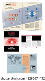 Graphics brochures design templates, vector 