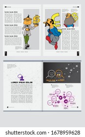 Graphics brochures design templates, vector 