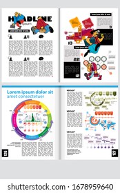 Graphics brochures design templates, vector 