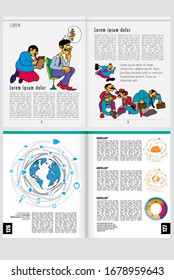 Graphics brochures design templates, vector 