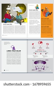 Graphics brochures design templates, vector 