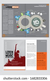 Graphics brochures design templates, vector 