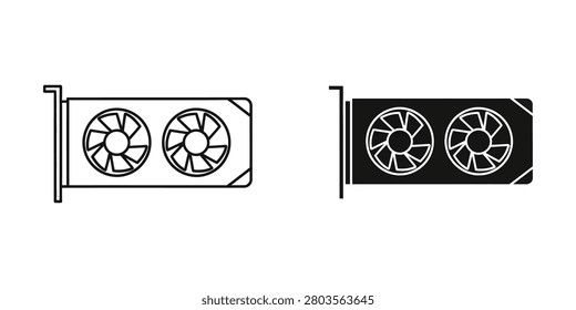 Graphics card with fans icon computer hardware card computer hardware component technology illustration
