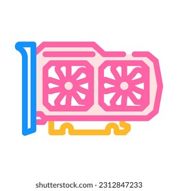 graphics card gaming pc color icon vector. graphics card gaming pc sign. isolated symbol illustration