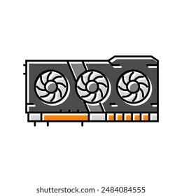 graphics card gaming pc color icon vector. graphics card gaming pc sign. isolated symbol illustration