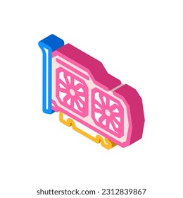 graphics card gaming pc isometric icon vector. graphics card gaming pc sign. isolated symbol illustration