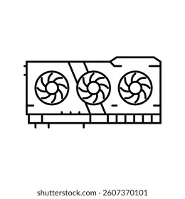 graphics card gaming pc line icon vector. graphics card gaming pc sign. isolated contour symbol black illustration