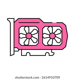 graphics card gaming pc line icon vector. graphics card gaming pc sign. isolated symbol illustration