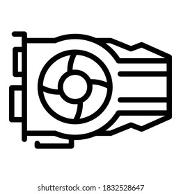 Graphics card icon. Outline graphics card vector icon for web design isolated on white background