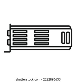 Graphics card icon outline vector. Video graphic. Computer gpu