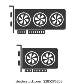 Graphics card icons. Isolated on white background. 