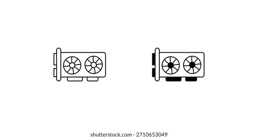Ícone do conjunto de placas gráficas com ilustração de stock de vetor de fundo branco
