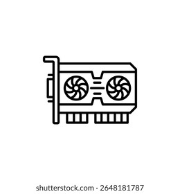 Ilustração da unidade da placa gráfica Exibindo o design moderno do sistema de resfriamento