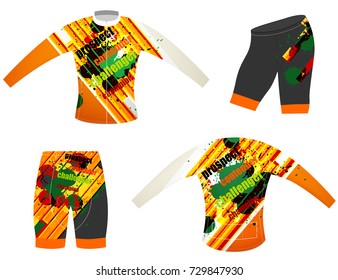 Graphics colors cycling vest vector design long sleeve on a white background