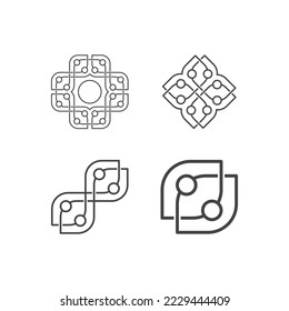 Graphics consist of ornaments or batik. Outline and unique.