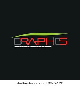Graphics, creative color full abstract Logo, Red color, Black, Background