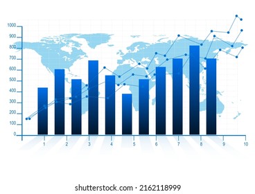 graphics design bar graph concept business analysis finance report growth vector illustration