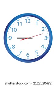 graphics design blue clock time nine o'clock isolate white background vector illustration 