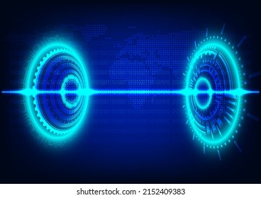 graphics design circle cog glow concept hitech technology network connection future futurist connection communication vector illustration