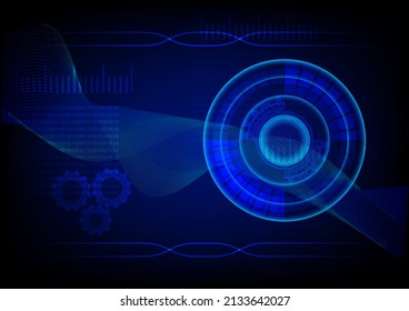 graphics design circle style cog glow abstract background blue color tone concept technology futuristic vector illustration 