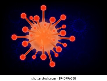 graphics design Corona vius covid 19 virus on the dark background vector illustration