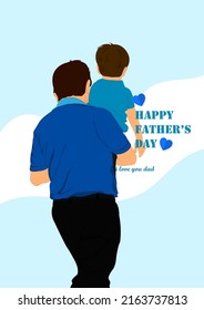Graphics Design Father holding the young on hands concept Happy Father's Day greeting card vector illustration
