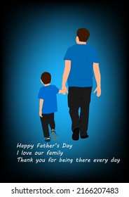 Graphics Design Father holding the young on hands concept Happy Father's Day greeting card vector illustration